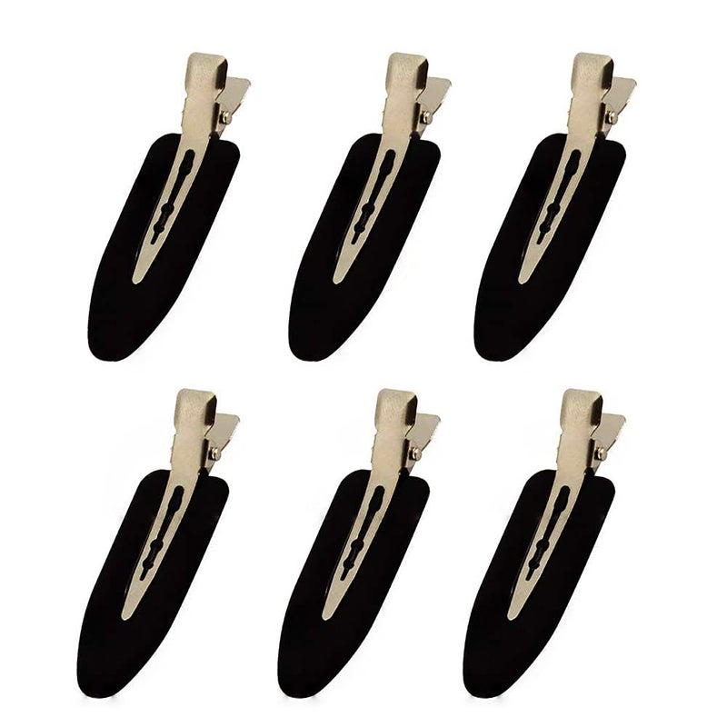 LUOTIVON 6 Pieces No Bend Hair Clips, No Crease Hair Clip for Hairstyling, Makeup Clips for Women and Girls Christmas Gifts (Black) - Image 1